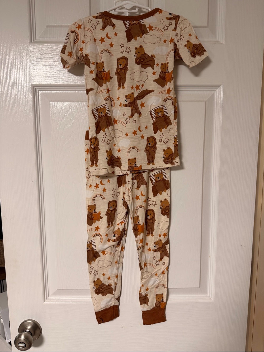 Little Sleepies Cream and Brown Bear Print Pajama Set